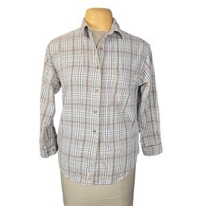 Woolrich Original Outdoorwear Plaid Button Down Shirt Womens M Cotton Rustic Y2K